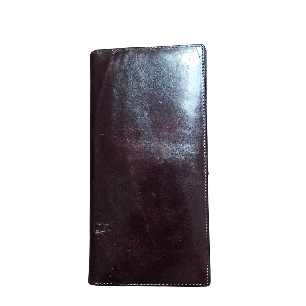 Vintage Bosca Hand Stained Leather Travel Wallet Passport Ticket Holder USA Made